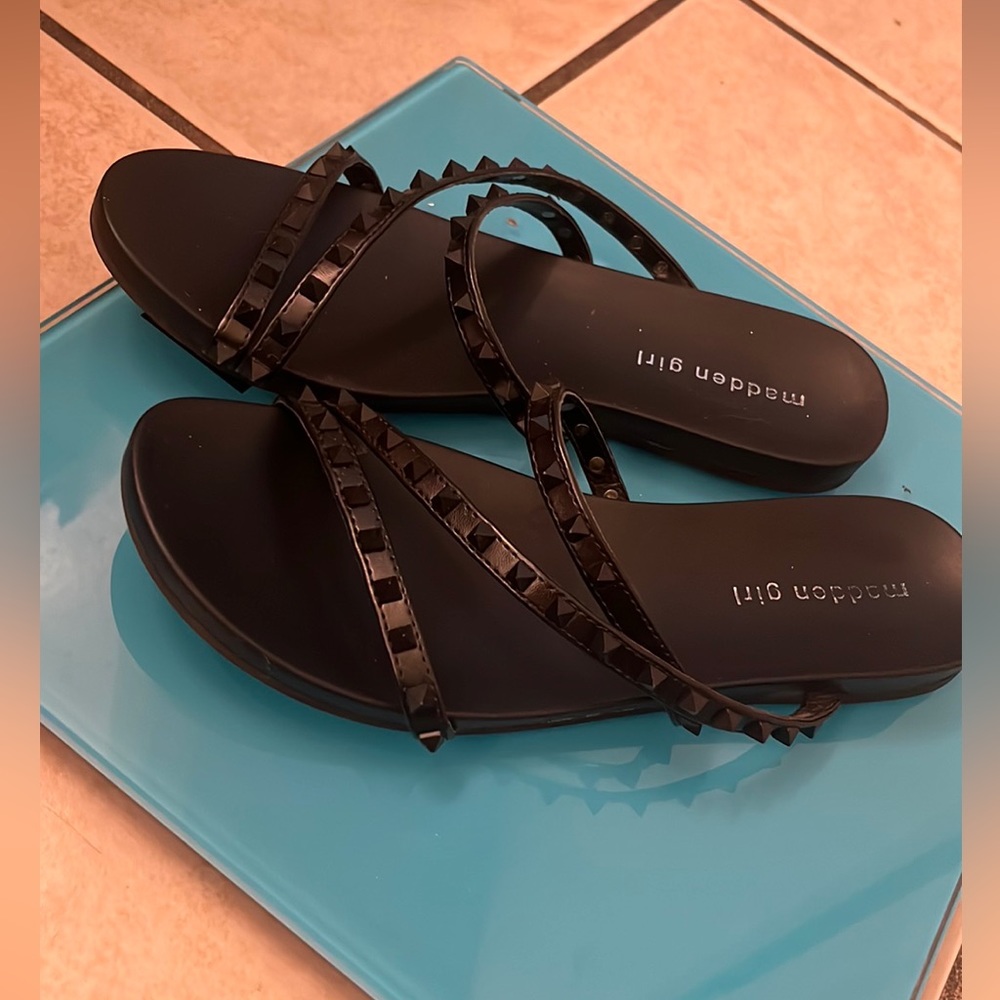 Madden girl Black studded sandals. Size 8